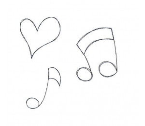 Stickserie - Musik Doodle Herzen & Noten